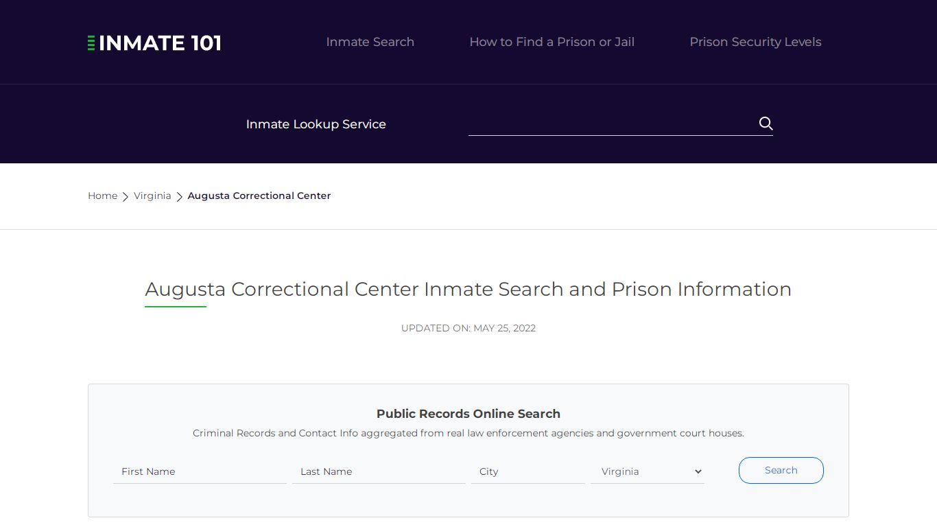 Augusta Correctional Center Inmate Search, Visitation, Phone no ...